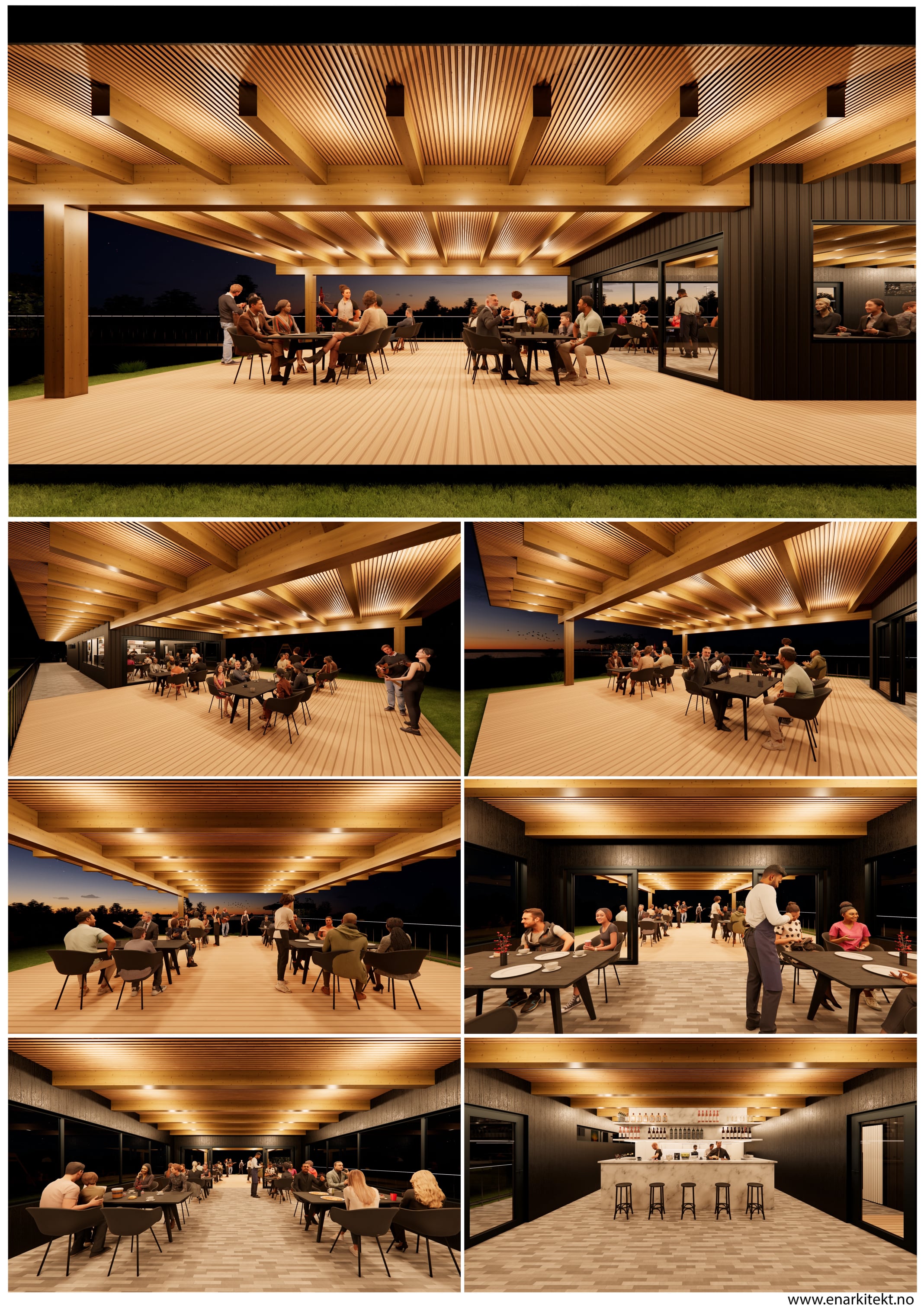  Veikro, kafé, restaurant, observasjonsdekk, Interiørnatt