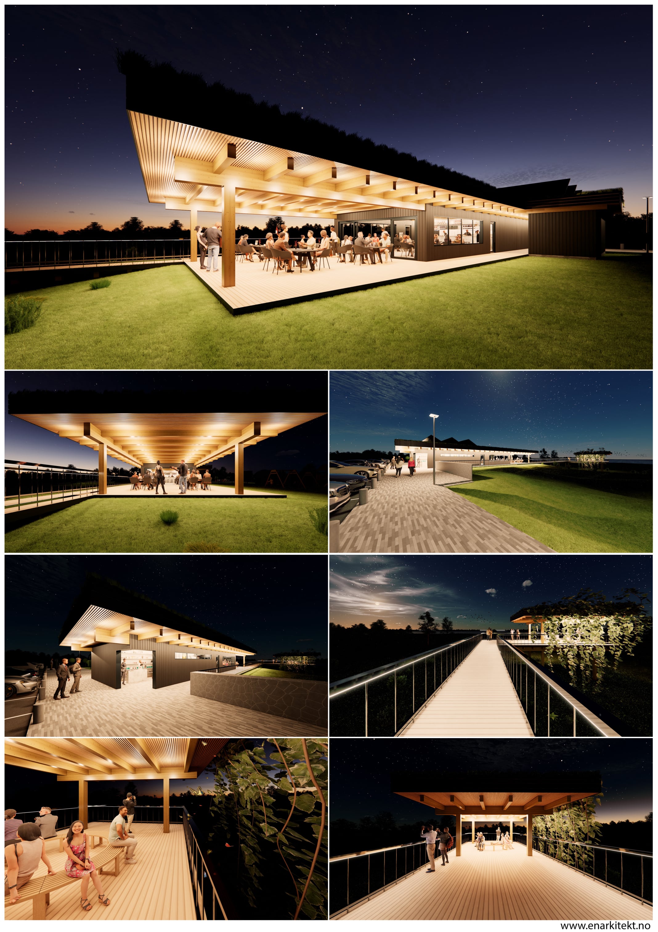 Veikro, kafé, restaurant, observasjonsdekk, Natt